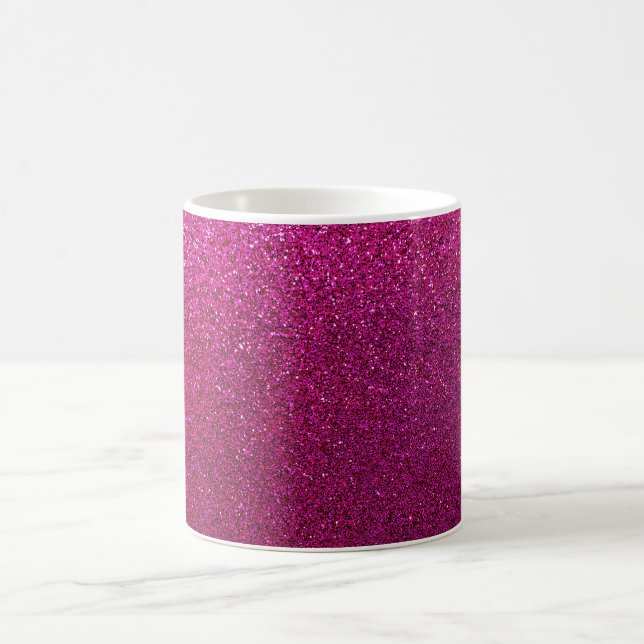 Caneca De Café Faaux Hot Pink Glitter Background Sparkle (Centro)