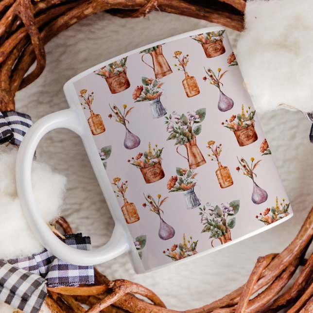 Caneca De Café Fábrica de Algodão Queda Cobre Floral de Ação de G (Criador carregado)