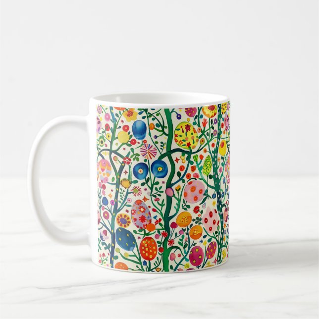 Caneca De Café Fábrica de Ovos de Páscoa Floral (Esquerda)