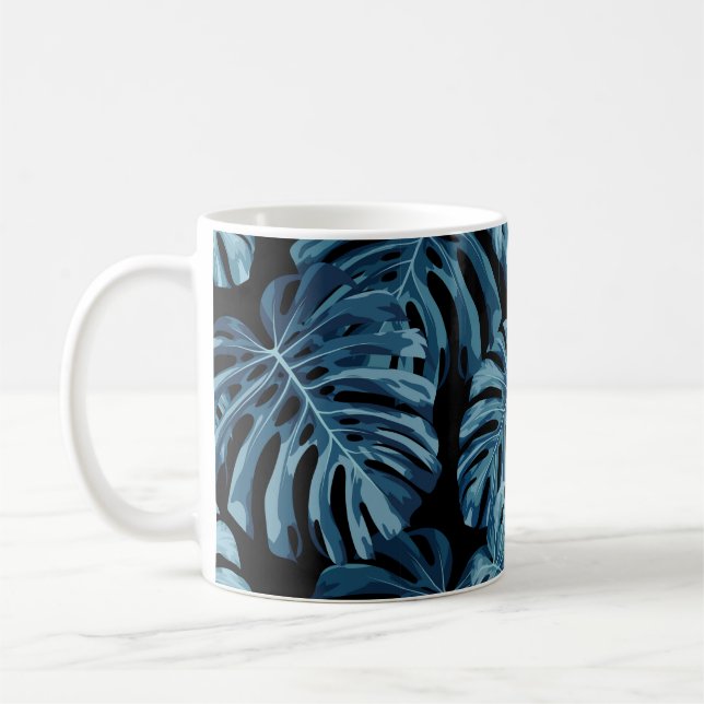 Caneca De Café Fábrica tropical de Monstera/design de planta domé (Esquerda)