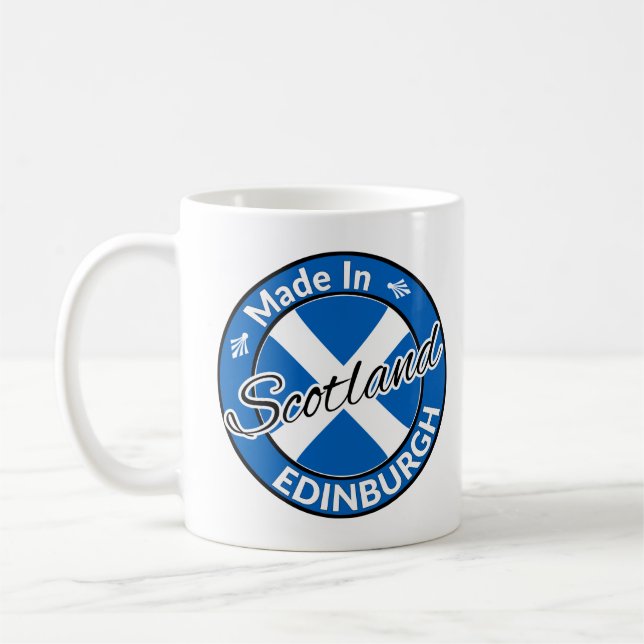 Caneca De Café Fabricado em Edimburgo, Escócia - Bandeira de Vidr (Esquerda)