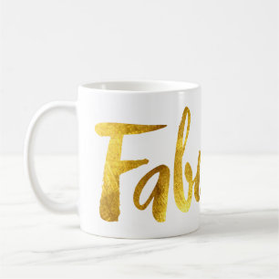 Caneca de café "fabulosa" Dourado da folha do