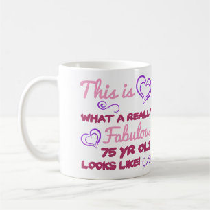 Caneca De Café Fabuloso 75.º aniversário para as mulheres