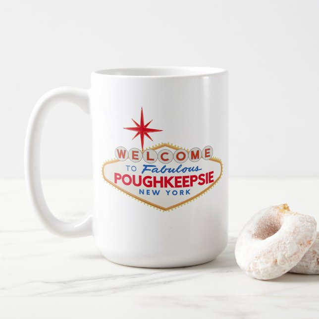 Caneca De Café Fabuloso Poughkeepsie Nova York (Com Donut)