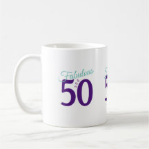 Fabuloso Teal Roxo Simples Moderno 50º Aniversário