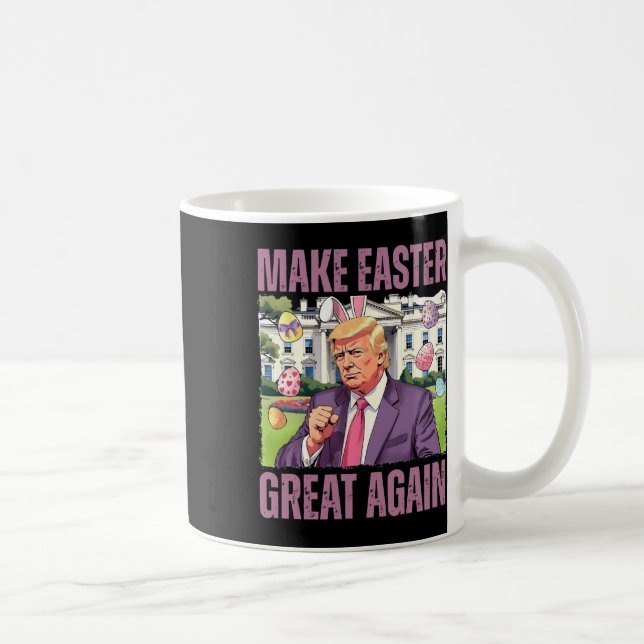 Caneca De Café Faça a Páscoa Grande Novamente Coelhinho Engraçado (Direita)