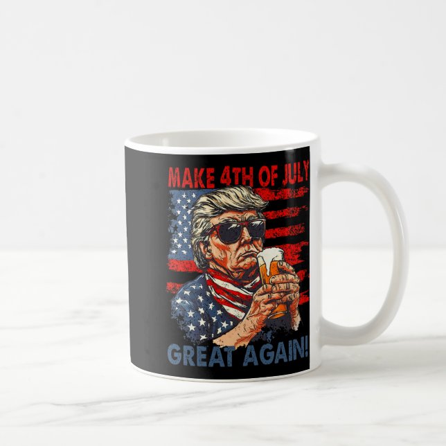 Caneca De Café Faça Excelente De 4 De Julho Mais Uma Vez Engraçad (Direita)