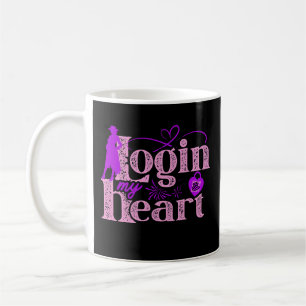 Caneca De Café Faça login no meu coração. Dia de os namorados.Mug