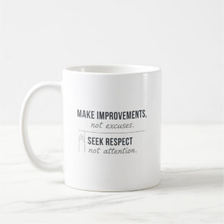 Caneca De Café Faça Melhorias, Não Desculpas