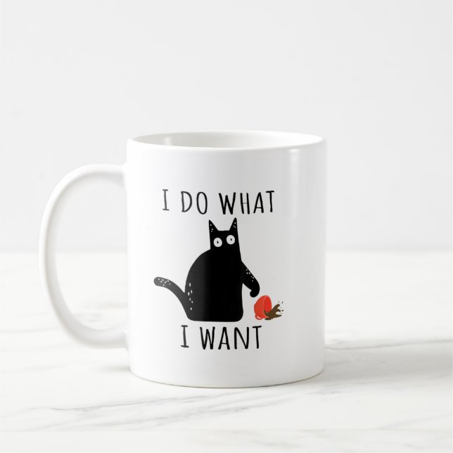 Caneca De Café Faça o que eu quero, café de Gato, enfadonho Gato  (Esquerda)