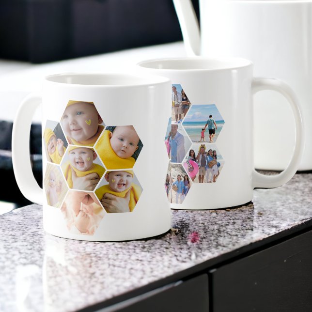 Caneca De Café Faça seu próprio Modelo personalizado com 14 fotos (Make your own 14 photo Personalized Template Coffee Mugs from Ricaso. Photo gift ideas for all)