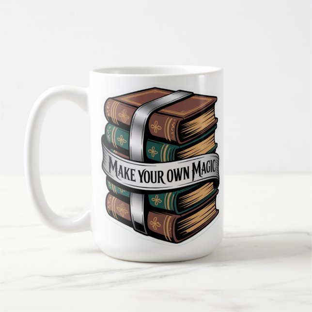 Caneca De Café Faça Seus Próprios Livros Mágicos de Magia (Esquerda)