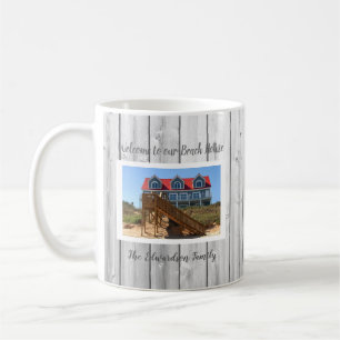 Caneca De Café Faça sua própria casa de verão da praia da fam