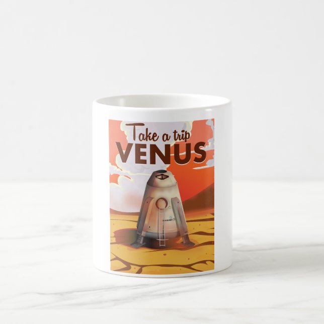 Caneca De Café Faça uma viagem ao poster de viagens de Vênus. (Centro)