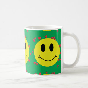 Caneca De Café Face com Corações Vermelhos