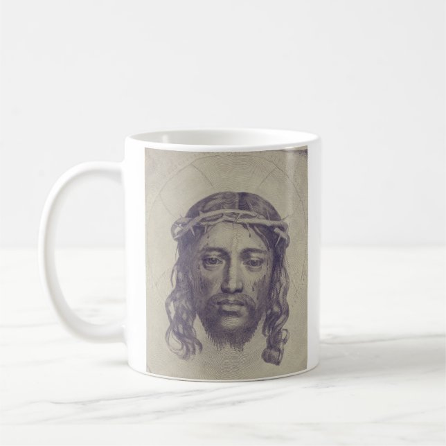 Caneca De Café Face de Cristo no Véu de Santa Verônica Sagrada Fa (Esquerda)
