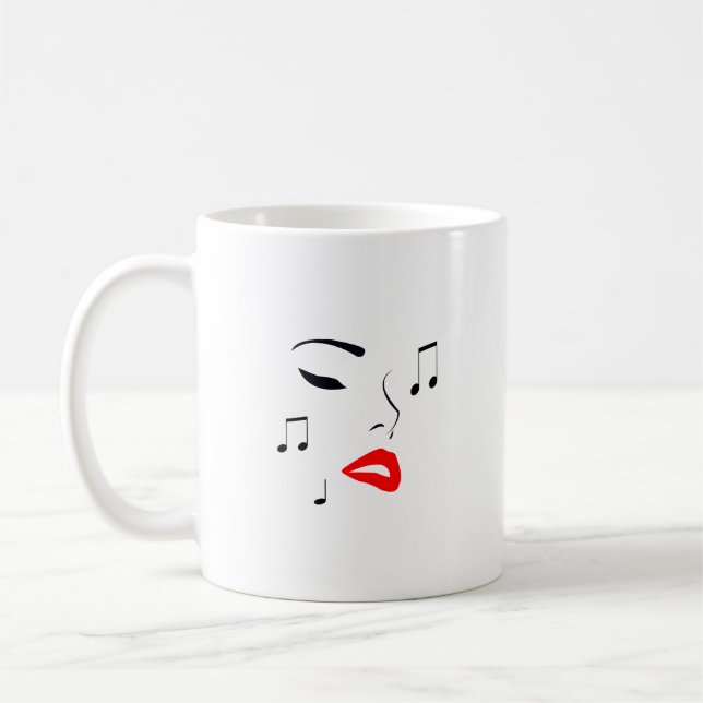 Caneca De Café Face de Música Feminina (Esquerda)