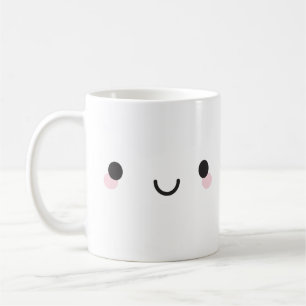 Caneca De Café Face Feliz de Kawaii