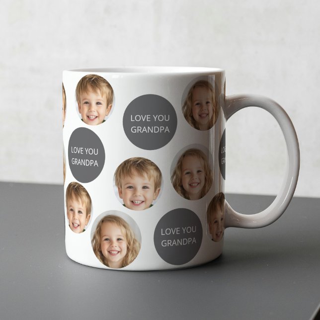 Caneca De Café Face Personalizada De Duas Fotografias | Eu Te Amo (Criador carregado)