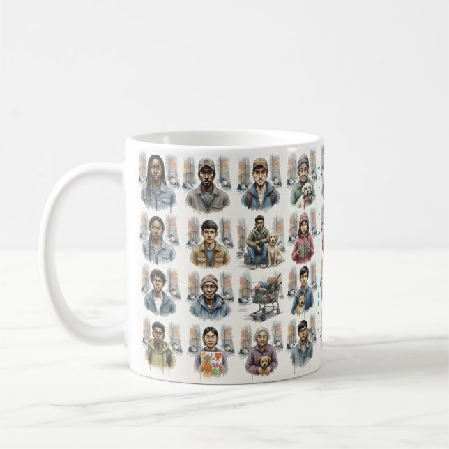 Caneca De Café Faces on the Street Mug (Esquerda)