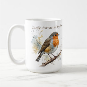 Caneca De Café Fácil distração com a citação divertida do Birds