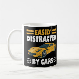 Caneca De Café Fácil Distração Por Carros