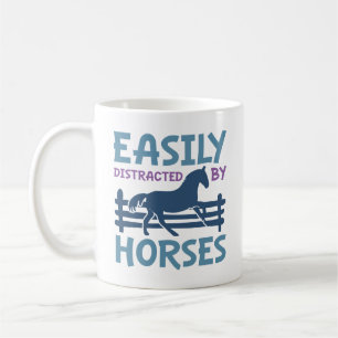 Caneca De Café Fácil Distração Por Cavalos