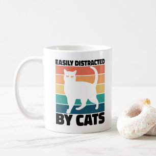 Caneca De Café Fácil Distração Por Gato gatinho Kawaii Engraçado
