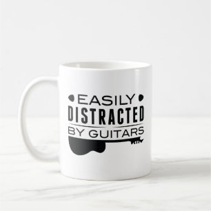 Caneca De Café Fácil Distração Por Guitarras