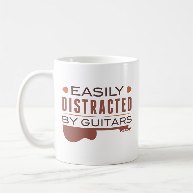 Caneca De Café Fácil Distração Por Guitarras (Esquerda)
