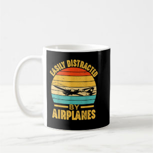 Caneca De Café Fácil Distração Por Piloto De Aviões Oferece Engra