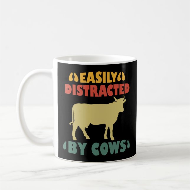 Caneca De Café Fácil Distração Por Vacas (Esquerda)
