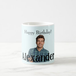 Caneca De Café Fácil upload de fotos e adição de nome Feliz anive