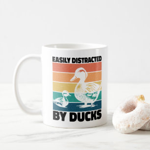 Caneca De Café Facilmente Distraído Por Amante De Patos Agricultu