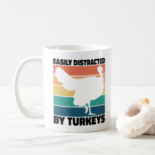 Caneca De Café Facilmente Distraído Por Amantes Da Caça De Perus