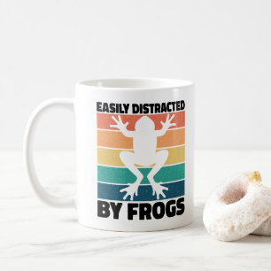 Caneca De Café Facilmente Distraído Por Amantes De Rãs Rãs Legal 