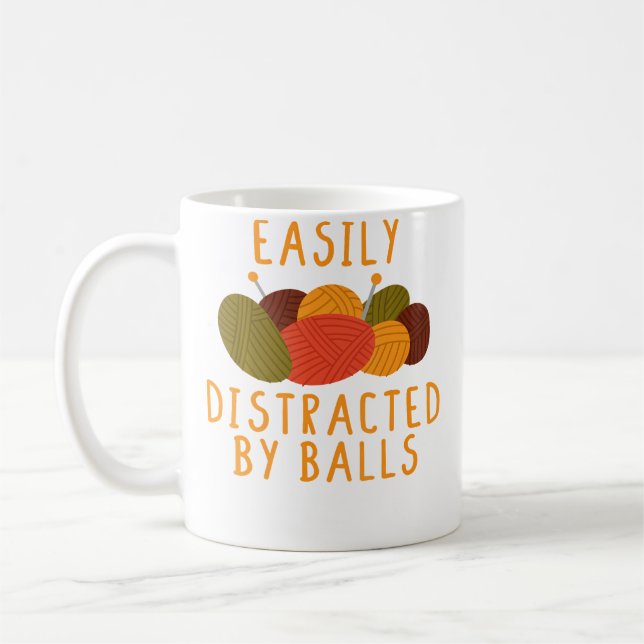 Caneca De Café Facilmente Distraído Por Bolas Engraçado Crochetin (Esquerda)