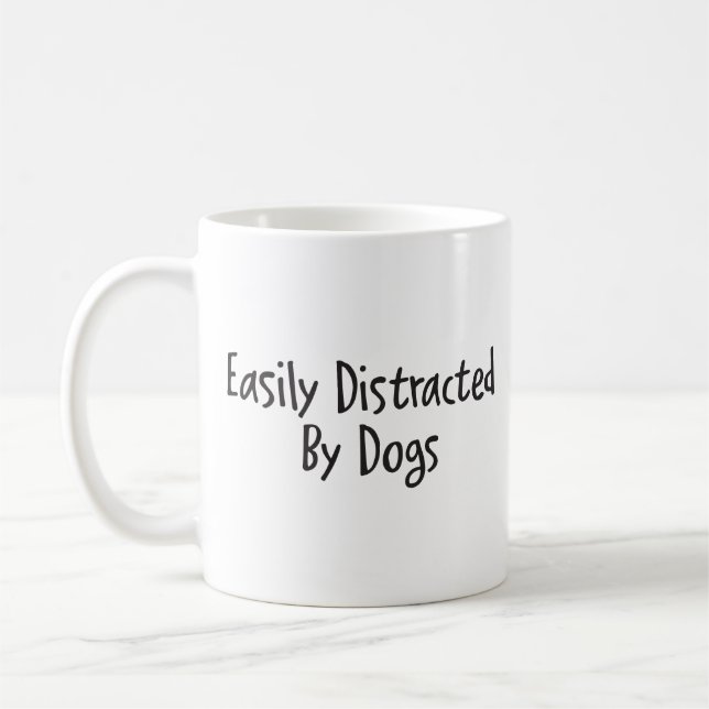 Caneca De Café Facilmente distraído por cães (Esquerda)
