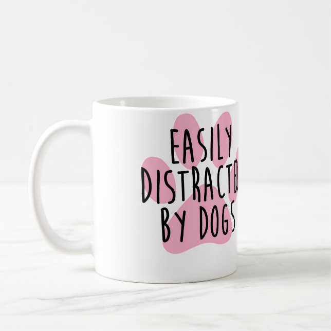 Caneca De Café Facilmente Distraído Por Cães (Esquerda)