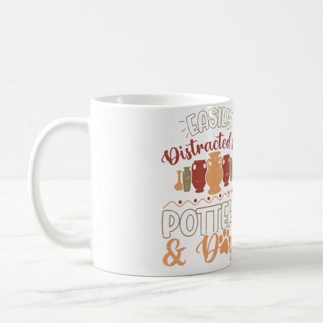 Caneca De Café Facilmente Distraído Por Cães De Olaria Forno De B (Esquerda)