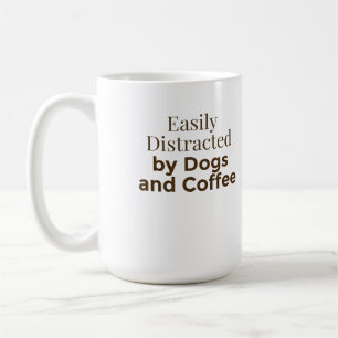 Caneca De Café Facilmente Distraído por Cães e Café – Animais de