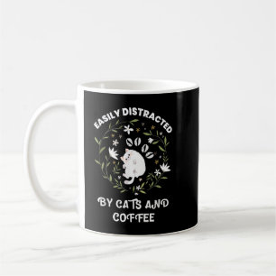 Caneca De Café facilmente distraído por café e gatos Felinos