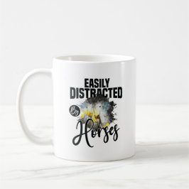 Caneca De Café Facilmente Distraído por Cavalos Amante de Cavalos
