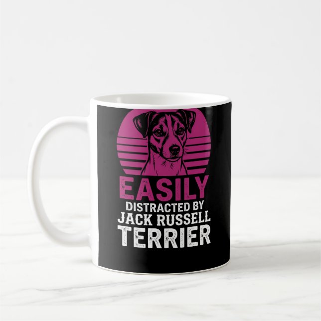 Caneca De Café Facilmente Distraído Por Jack Russell Terrier (Esquerda)