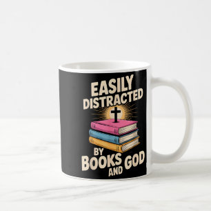 Caneca De Café Facilmente Distraído Por Livros E Deus Leitor Cris