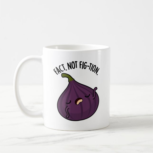 Caneca De Café Fact Not Fig-tion Funny Fig Pun (Esquerda)