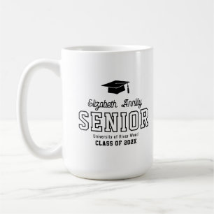 Caneca De Café Faculdade de Graduado de Ano Personalizado Sênior
