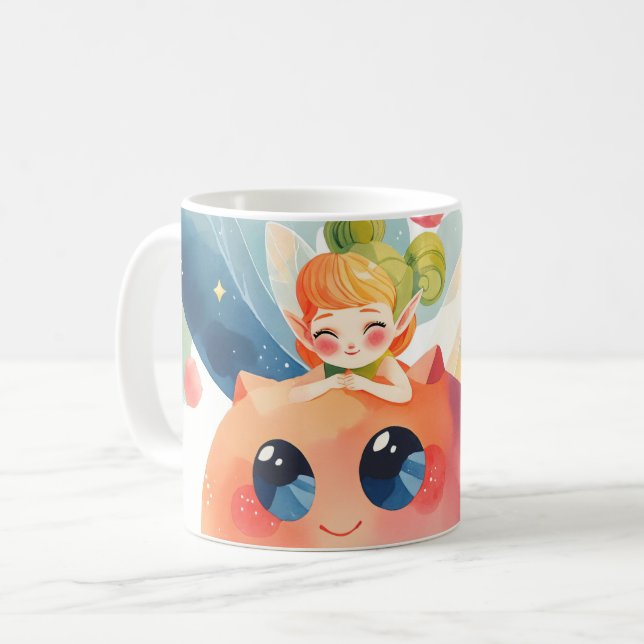 Caneca De Café Fada Caprichosa no Jardim de Flores em Flor (Frente Esquerda)