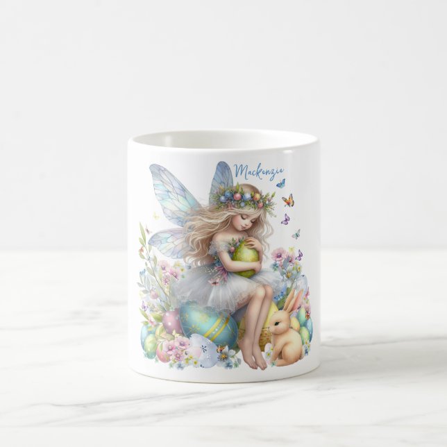 Caneca De Café Fada da Primavera de Páscoa em Aquarela (Centro)