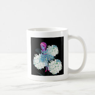 Caneca De Café Fada de Flor, de Leah G, azul, cor-de-rosa, branca